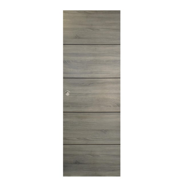 Porte coulissante seule Munich revêtue Larg.83 cm alvéolaire entaillée