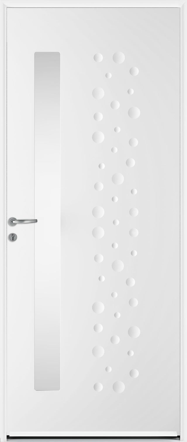 Porte d'entrée acier blanche poussant gauche H.215 x L.90 cm Ultime
