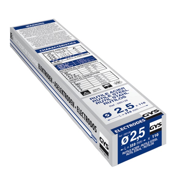 Lot de 110 électrodes rutiles acier Diam.2,5 mm