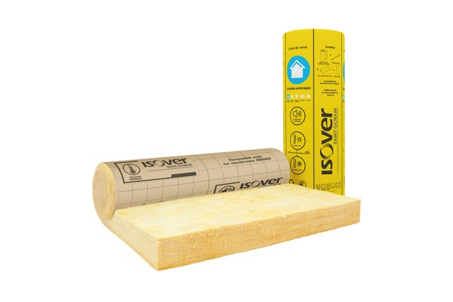 Rouleau laine de verre Kraft TH35 R = 5,7 L.300 x l.120 cm Ep.200 mm - ISOVER