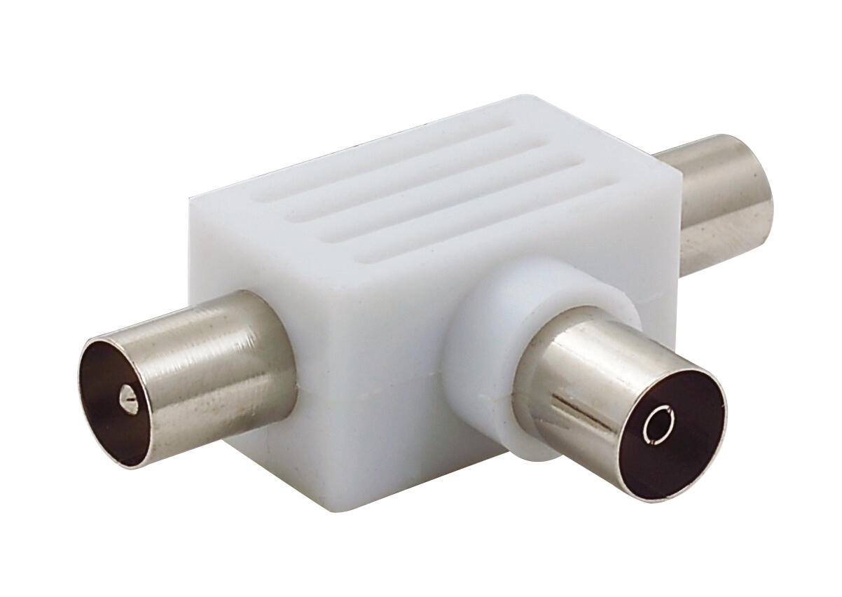 Kit De 5 Fiches TV Coaxiales Zenitech - 2 Mâles, 2 Femelles, 1 Té - Diamètre 9,52 Mm - Blanc - Installation Facile