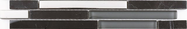 Listel carrelage mural gris et noir l.5 x L.30 cm - Ubeda Osaka