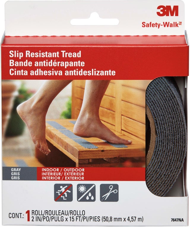 Bande antidérapante adhésif environnement mouillé gris 4,5 m x 50 mm - 3M