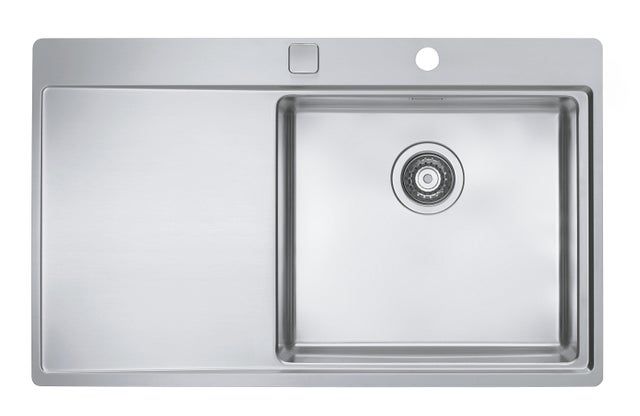 Evier à encastrer 1 cuve à droite en Inox satiné - 