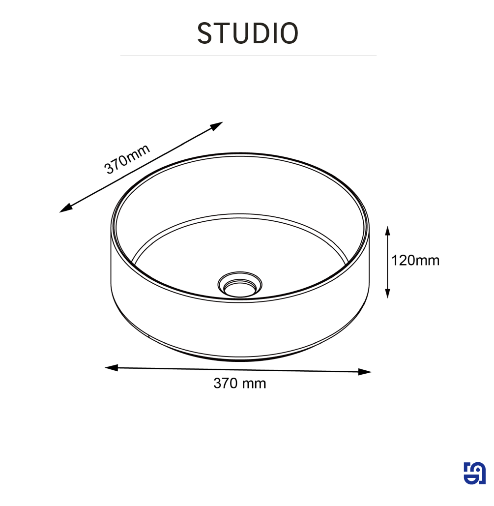 Vasque à poser céramique rond Studio Diam.37 cm blanc mat - 6