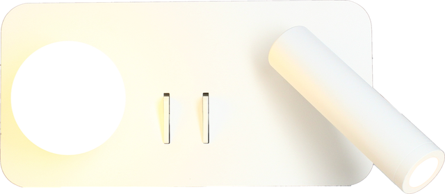 Applique murale CHR en aluminium blanc H.10 x l.20 cm Maki gauche  - ARLUX