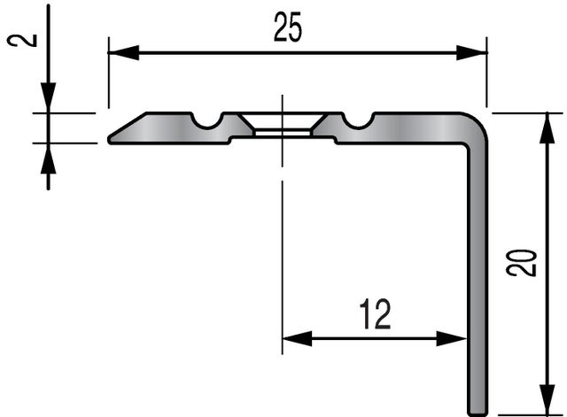 Nez de marche aluminium strié à visser L.110 x l.2,50 cm Tecnis