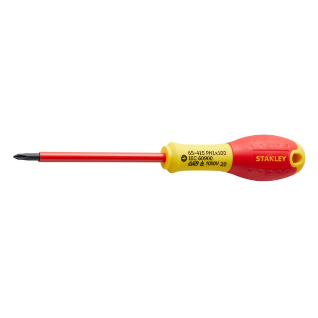 Tournevis phillips isolé 1000v PH1 Long.100 mm - STANLEY