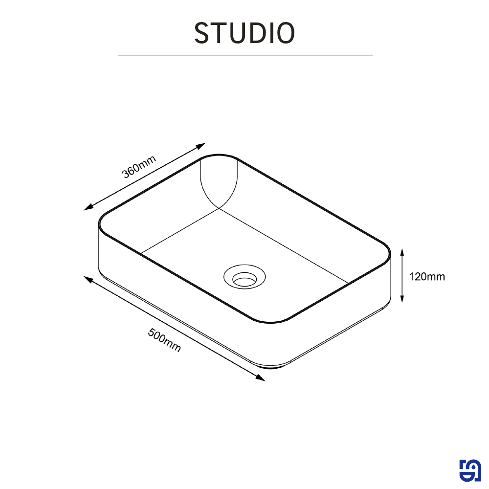Vasque à poser céramique rectangulaire Studio l.50 x P.36 cm blanc brillant - 6