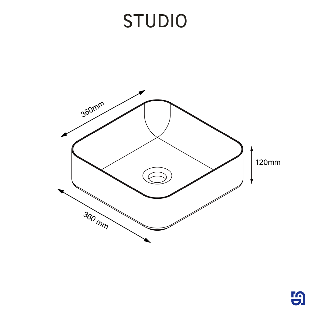 Vasque à poser céramique carré Studio l.36 x P.36 cm blanc brillant - 5