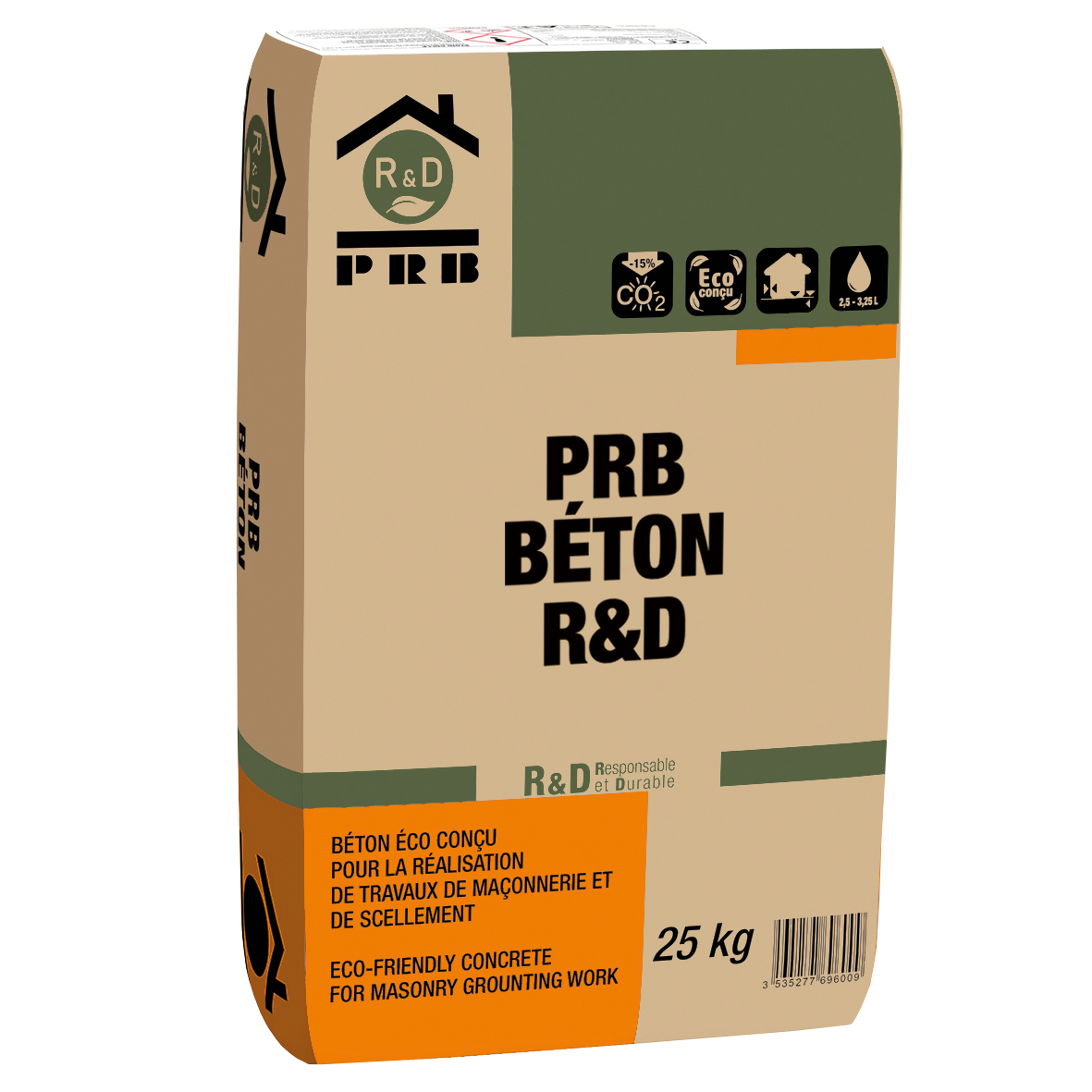 Béton prêt à l'emploi gris 25 kg - PRB | Tecnomat / ex Bricoman