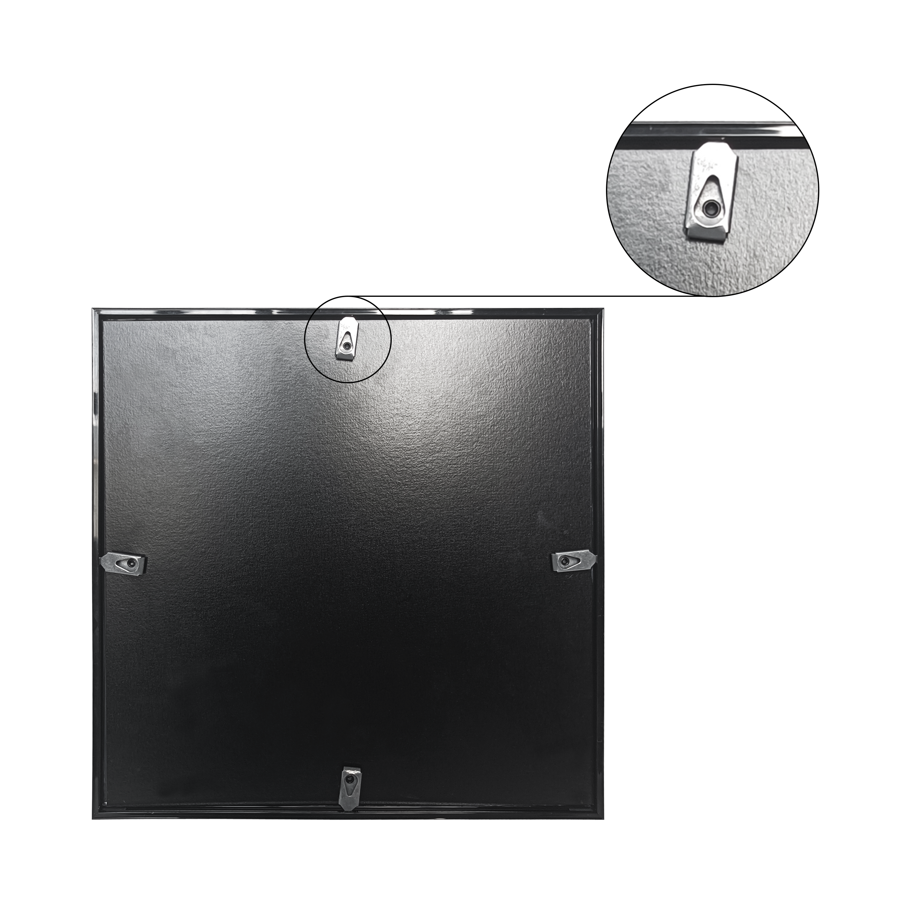 Espejo enmarcado de pared cuadrado Lila PVC negro brillante INSPIRE de 30 cm - 7