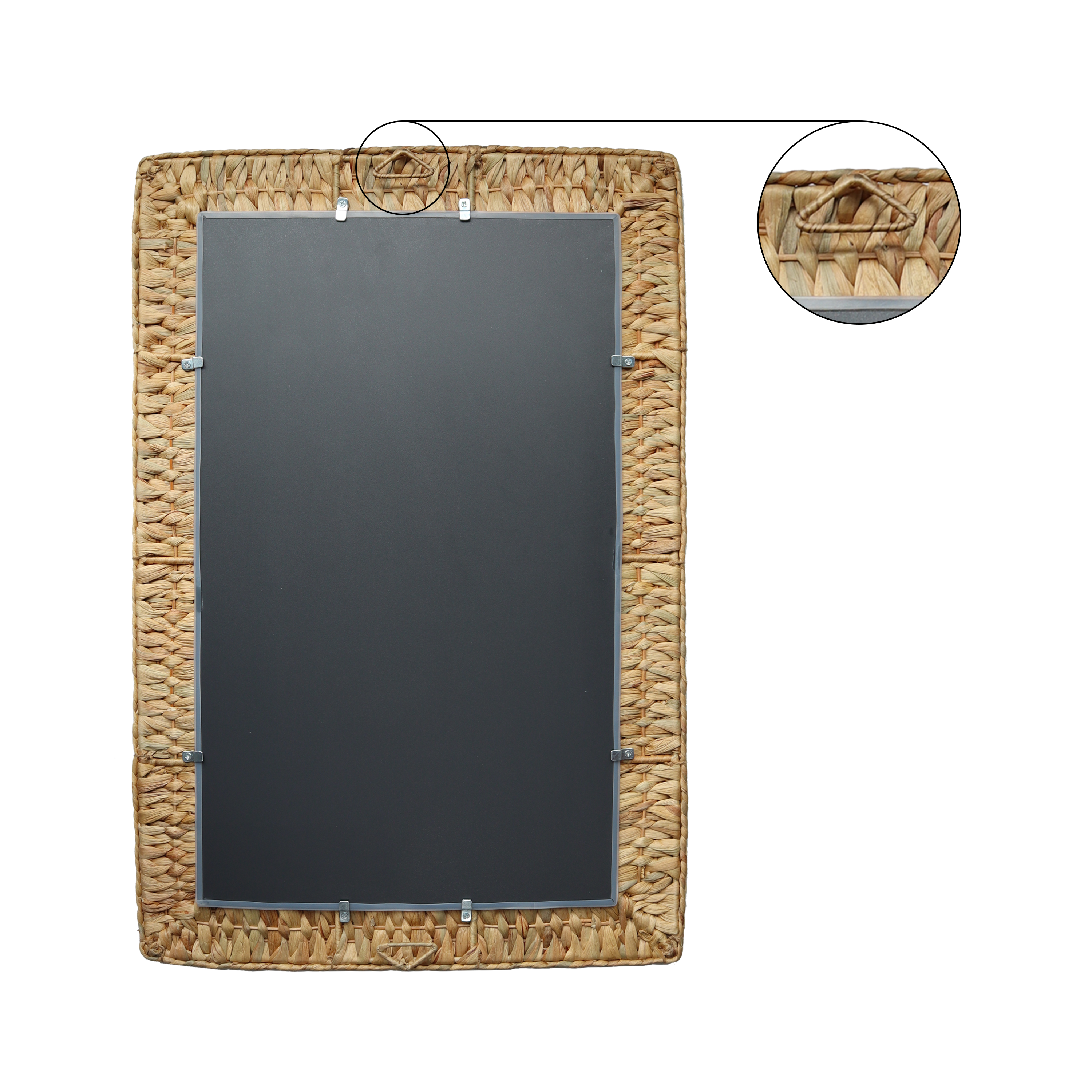 Espejo enmarcado de pared rectangular Jacinte mimbre beige mate INSPIRE de 54 x 78 cm - 7