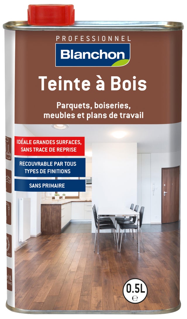 Teinte à bois parquets, meubles boiseries et plans de travail blanc 0,5 L - BLANCHON