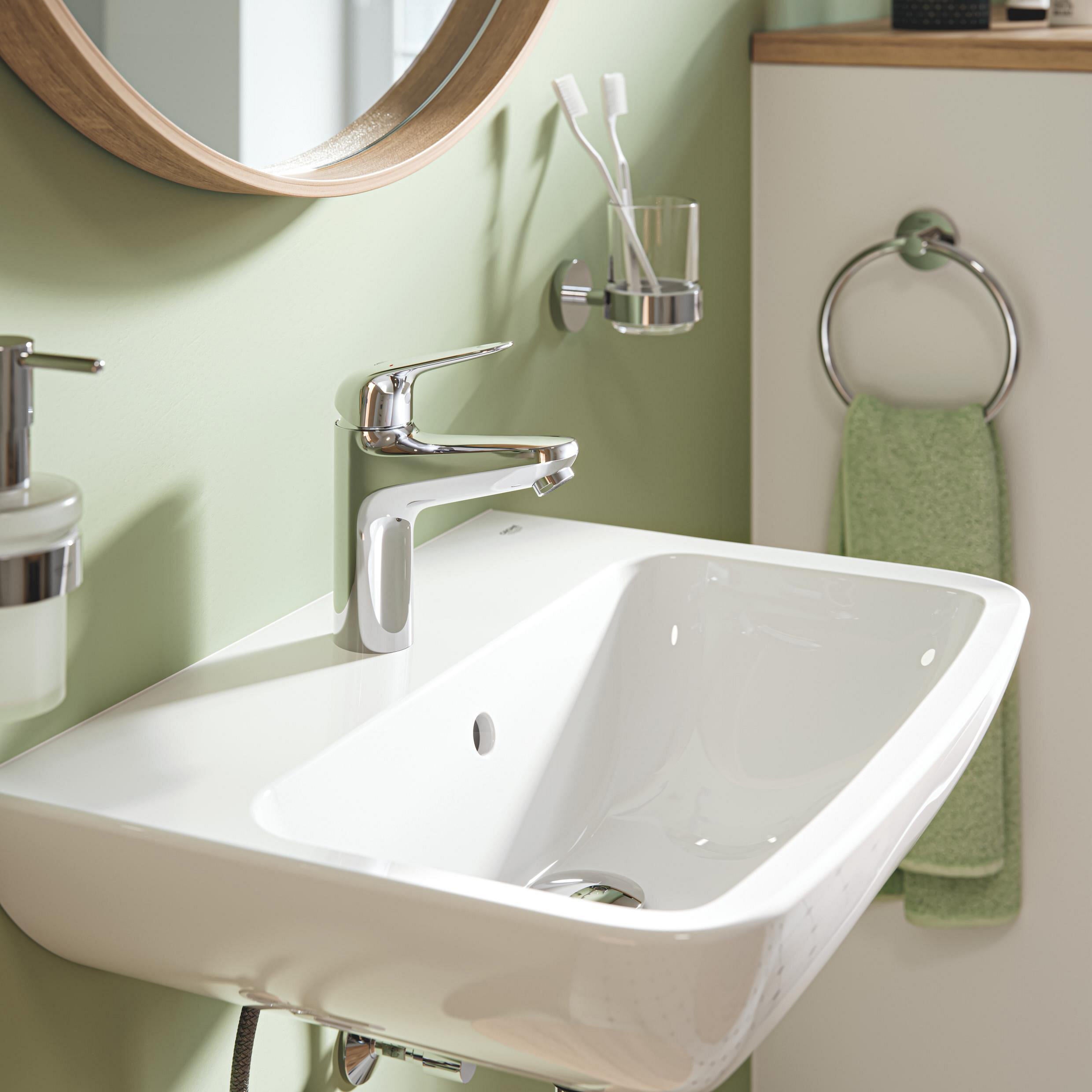 Rubinetto per lavabo a canna media getto aerato Swift cromato GROHE - 2