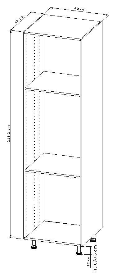 Colonne de cuisine l.60 x H.211,20 x P.56 cm Blanc - 2