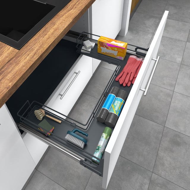 Tiroir sous évier DELINIA ID gris anthracite L60