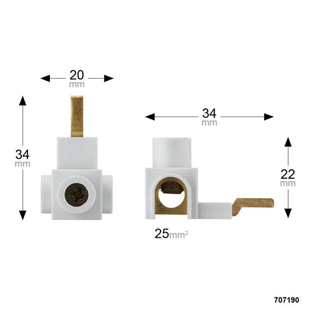 BORNE DE RACCORDEMENT DISJONCTEURS 25MM²