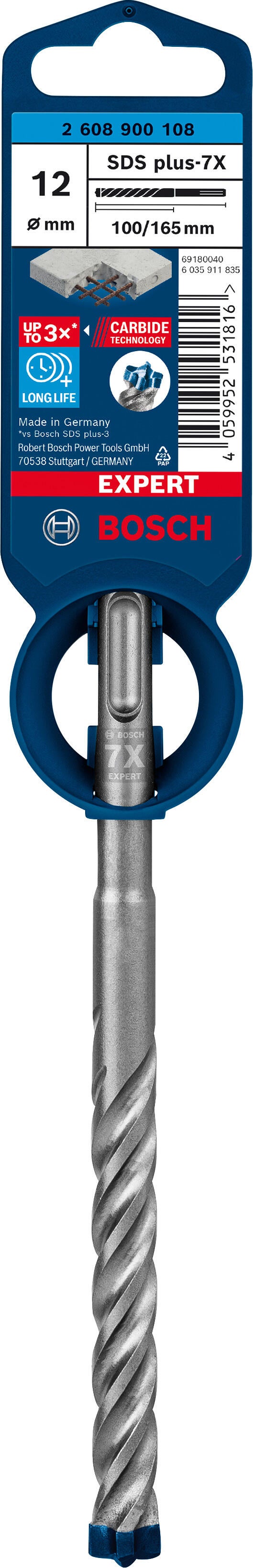 Foret béton SDS+ Diam.12 mm L.165 mm - BOSCH EXPERT