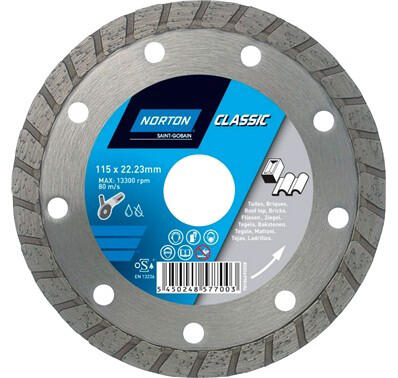 Disque diamant pour tuiles et briques Diam.125 mm - NORTON