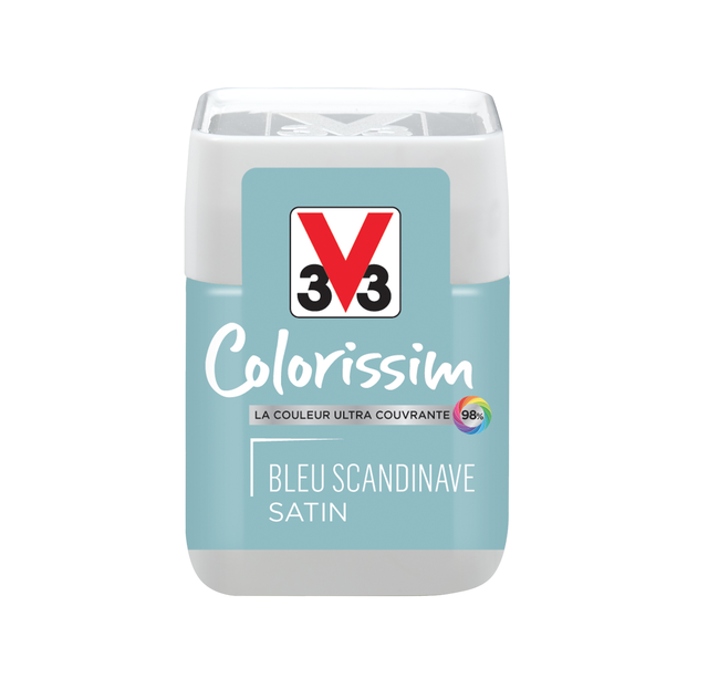 Peinture intérieure multi-supports testeur acrylique satin bleu scandinave 75 ml - V33 COLORISSIM