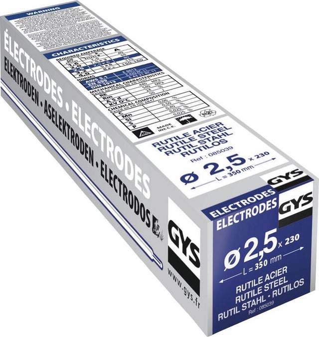 Lot de 230 électrodes rutiles acier Diam.2,5 mm