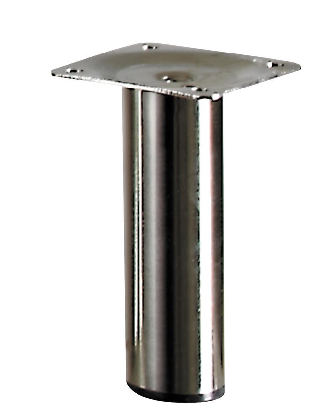 Pied de meuble rond en inox H.10 cm Diam. 3 cm - HETTICH