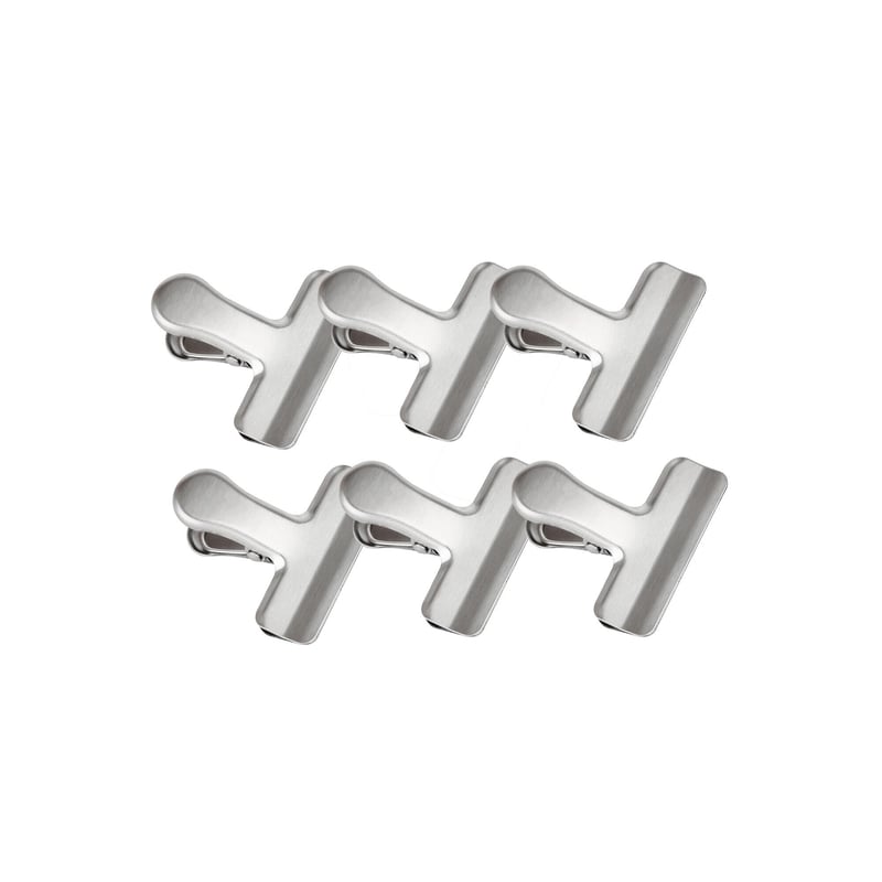 Zestaw 6 klipsów do torebek ze stali nierdzewnej 6 szt. Delinia