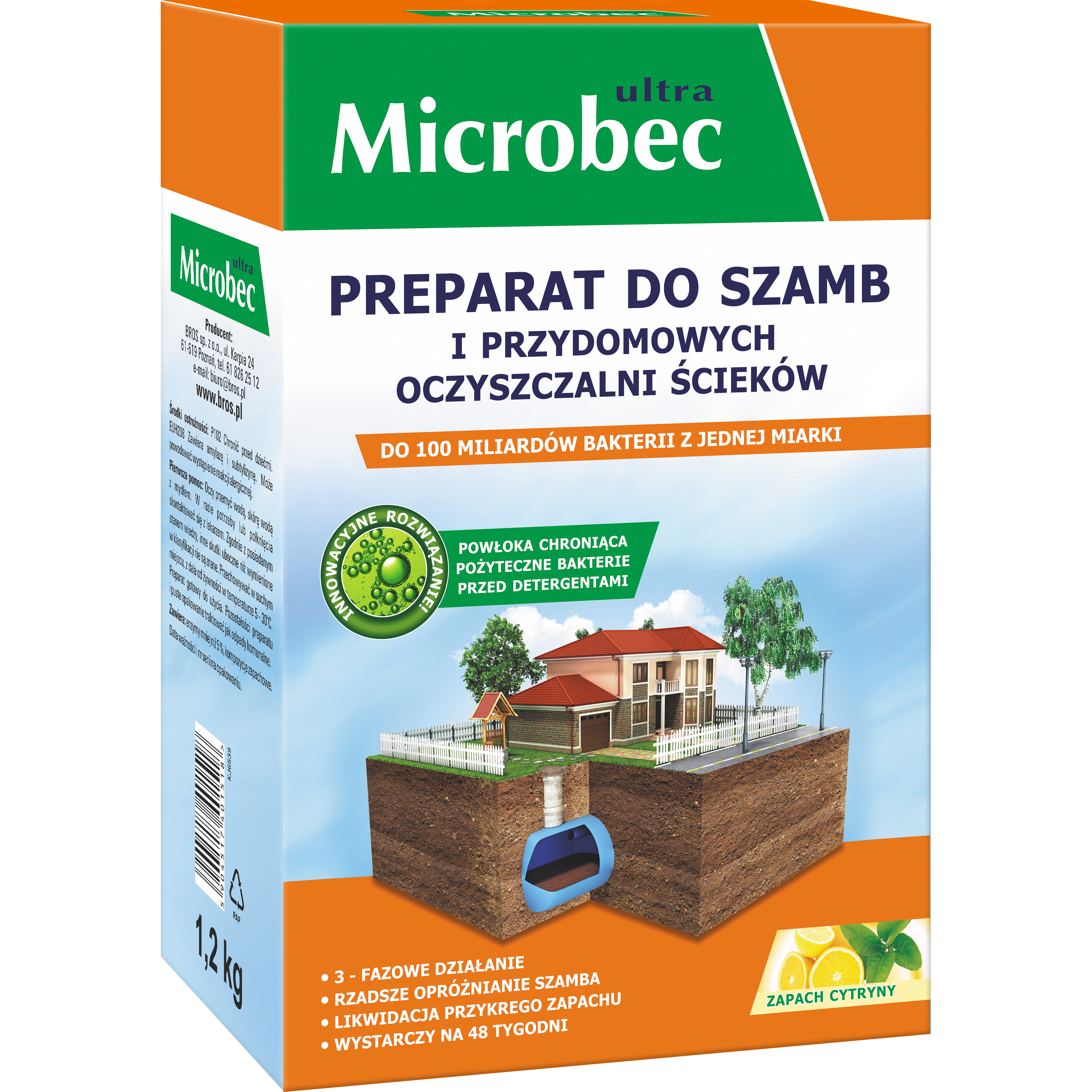 Preparat do szamb i przydomowych oczyszczalni ścieków 1.2kg Microbec
