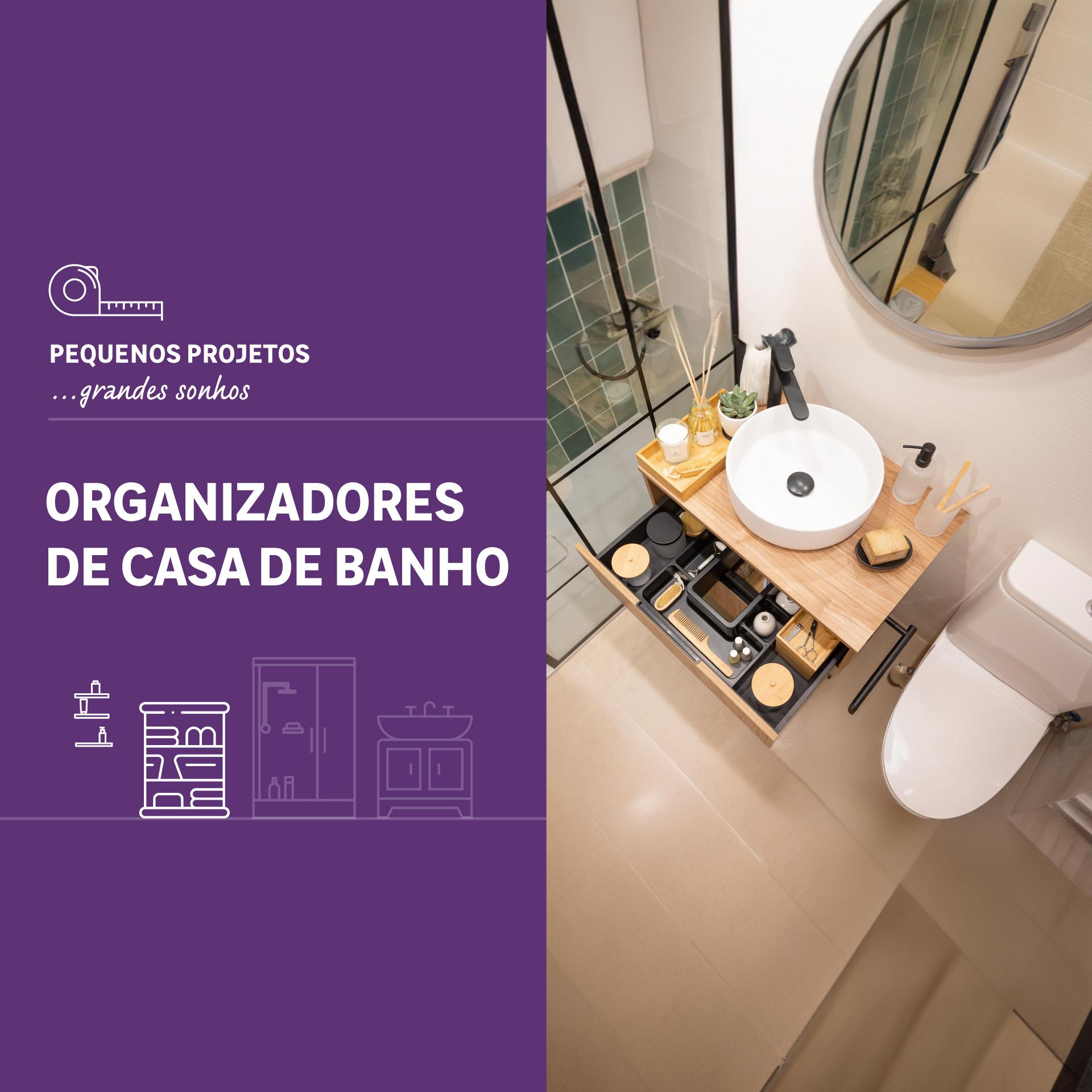 pequenos projetos organizadores de casa de banho 