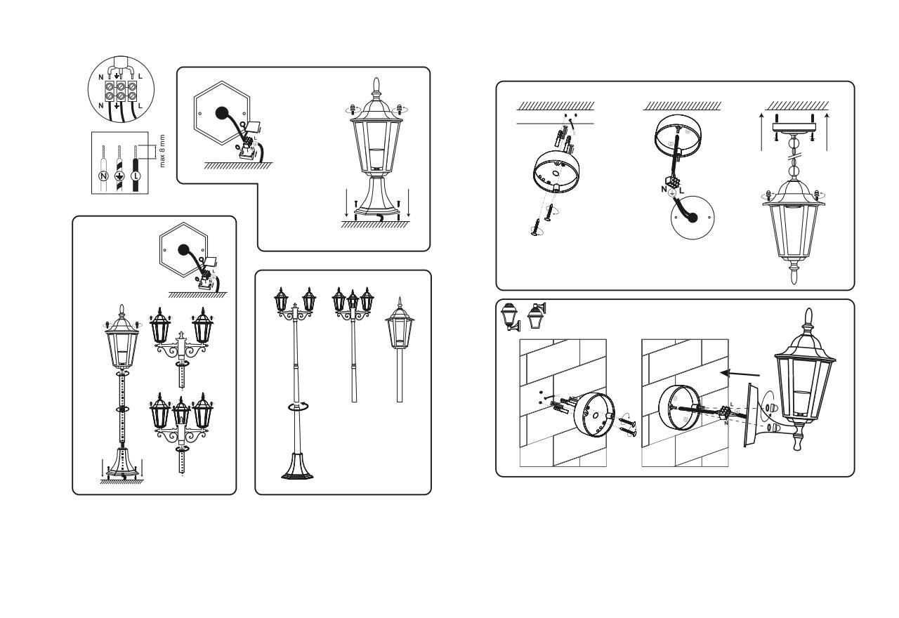 Latarnia ogrodowa Liguria IP43 czarna 3 x E27 Polux - 5