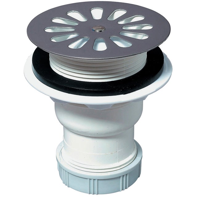 Bonde de douche Ø 60 mm sortie verticale grille inox Ø 85 mm Wirquin Pro