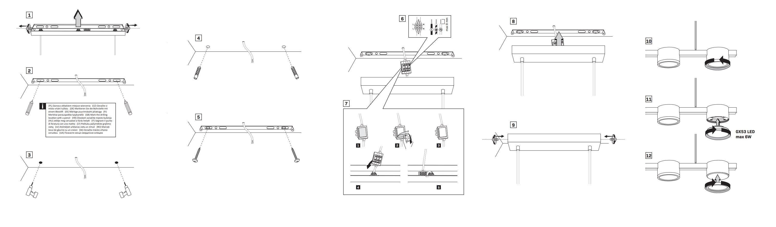 Lampa wisząca Mirella złota 4 x GX53 Goldlux  - 12