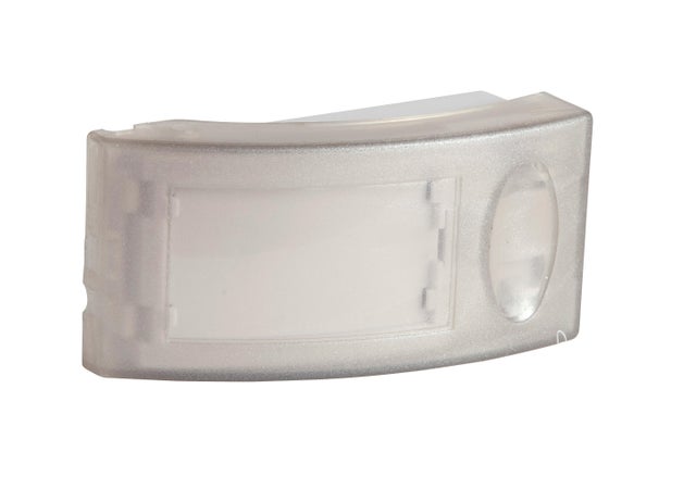 Bouton poussoir fumé blanc + porte étiquette lumineux SCS sentinel