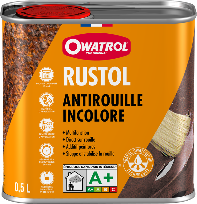Traitement anti-rouille extérieur 0,5 L Rustol - OWATROL