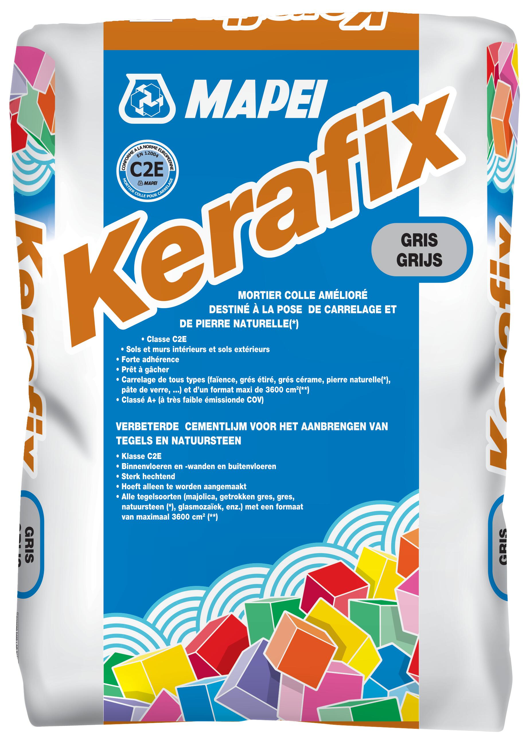 Mortier colle carrelage gris 25 kg Kerafix - MAPEI | Bricoman