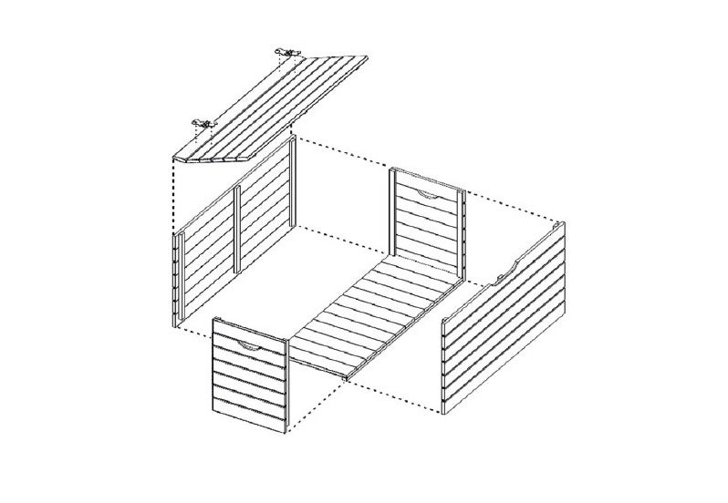 Skrzynia ogrodowa drewniana 200l 4IQ - 15