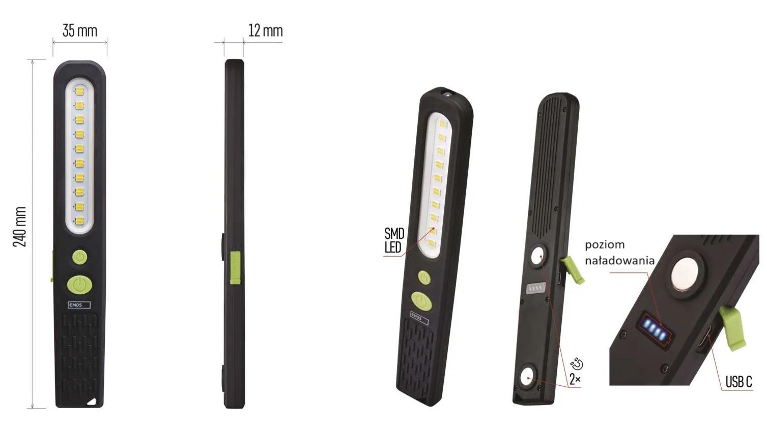 Lampa warsztatowa ładowana 700LM EMOS - 6