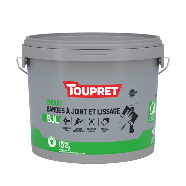 Enduit bande à joint lissage en pâte 2en1 intérieur 15 kg BJL - TOUPRET