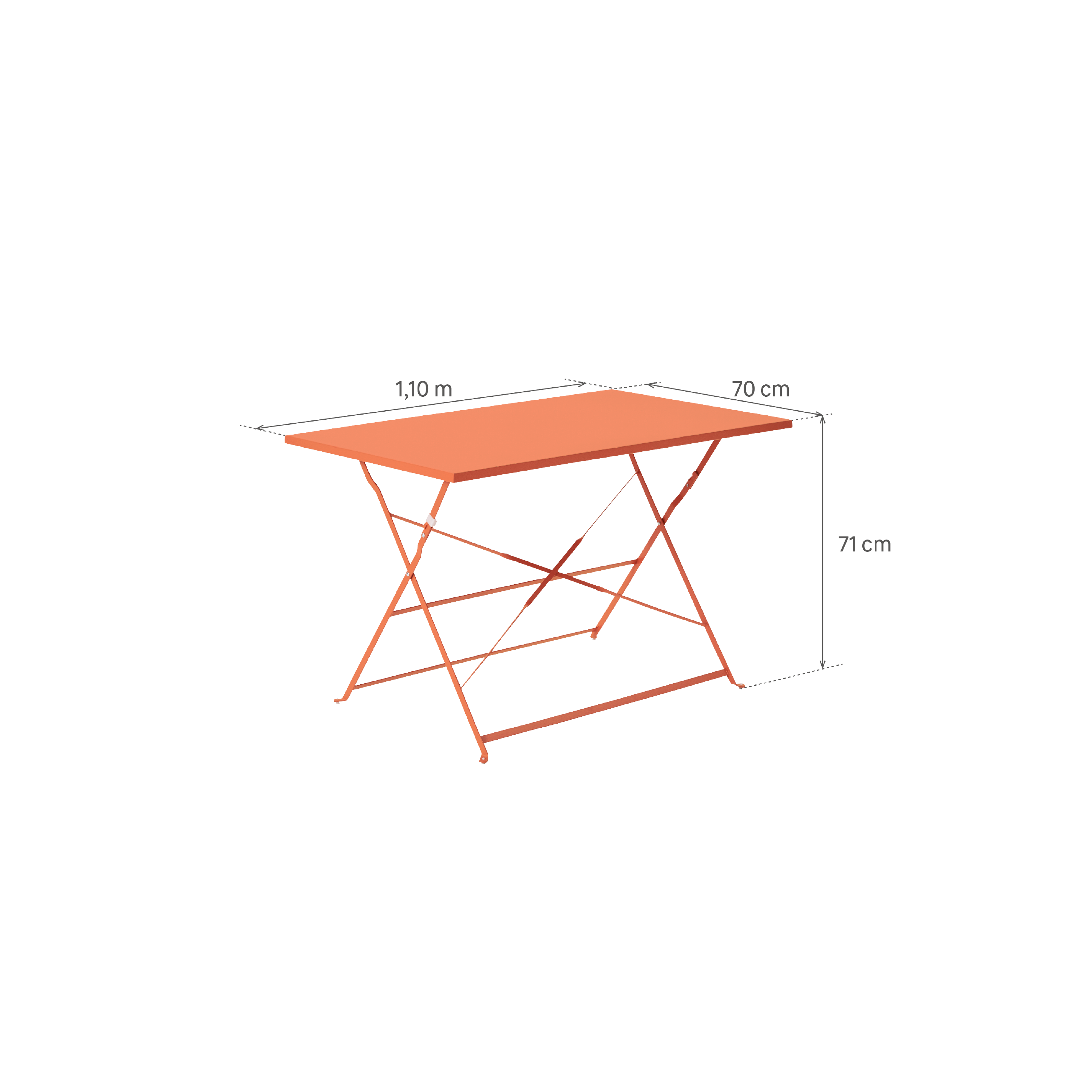 Table pliante NATERIAL Flora II rectangulaire 110x70cm orange - 5