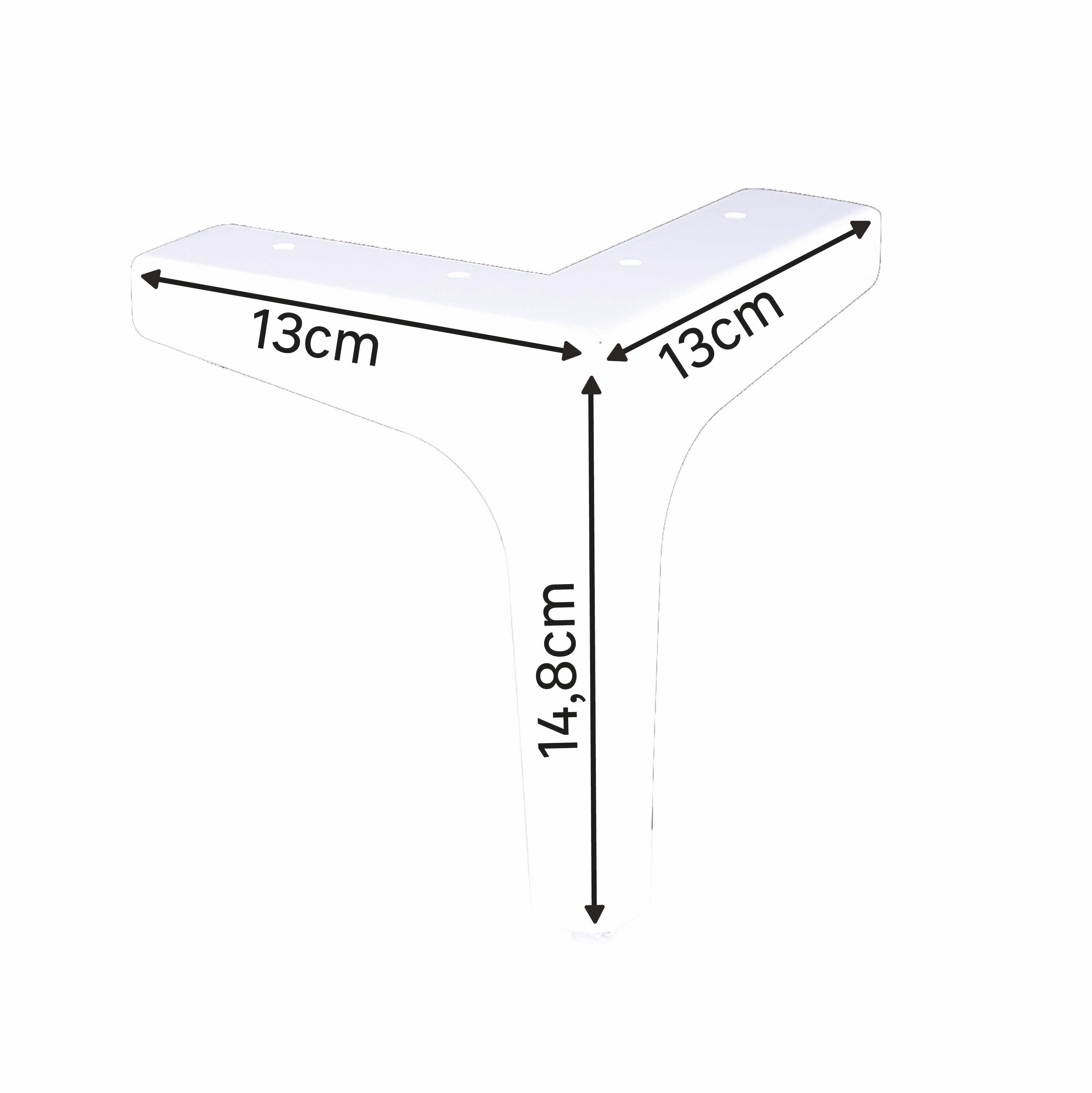 Lot de 2 pieds de meubles métal STANDERS Léo Blanc mat - 3