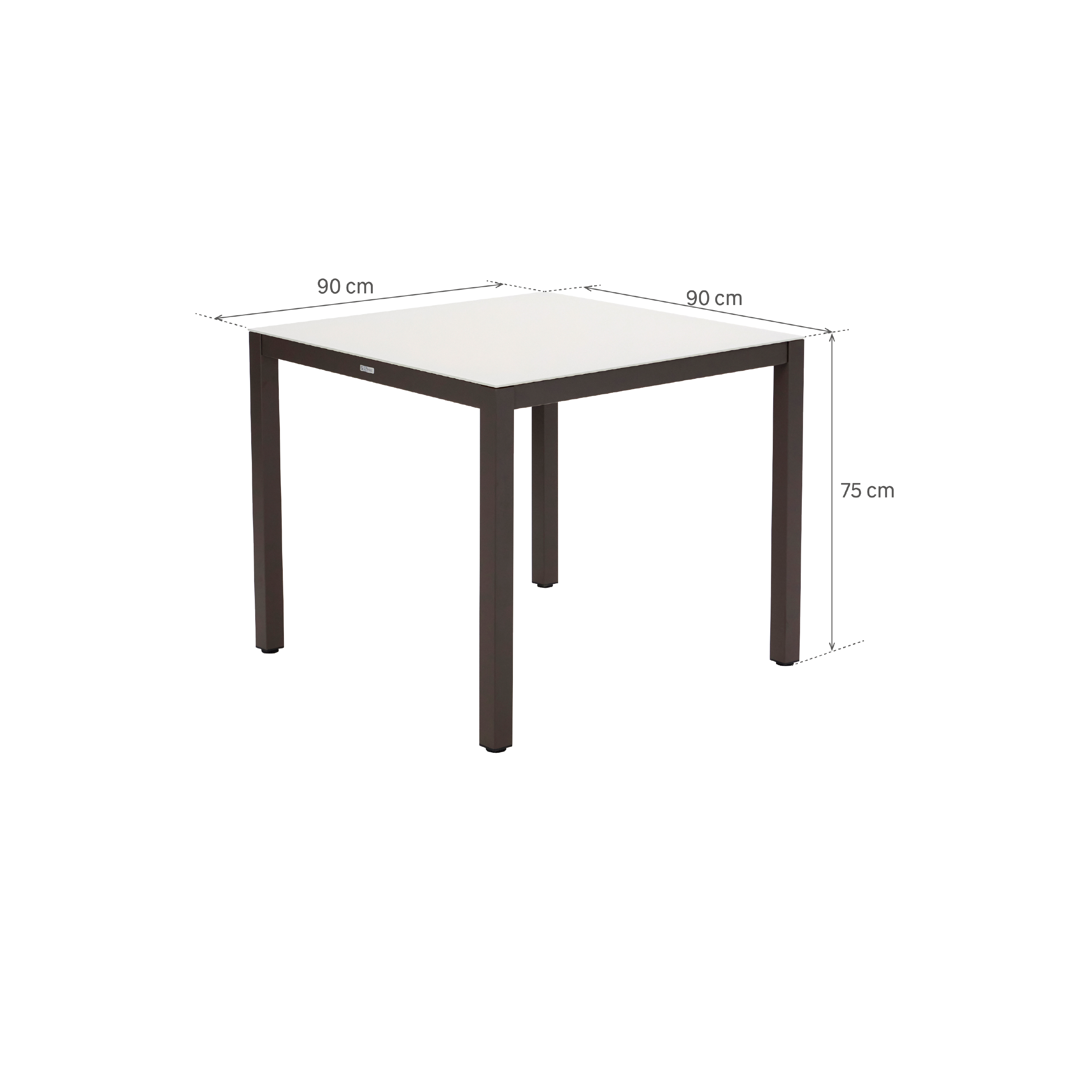 Tavolo da pranzo per giardino Lyra NATERIAL in alluminio con piano in vetro beige per 4 persone 90x90cm - 6