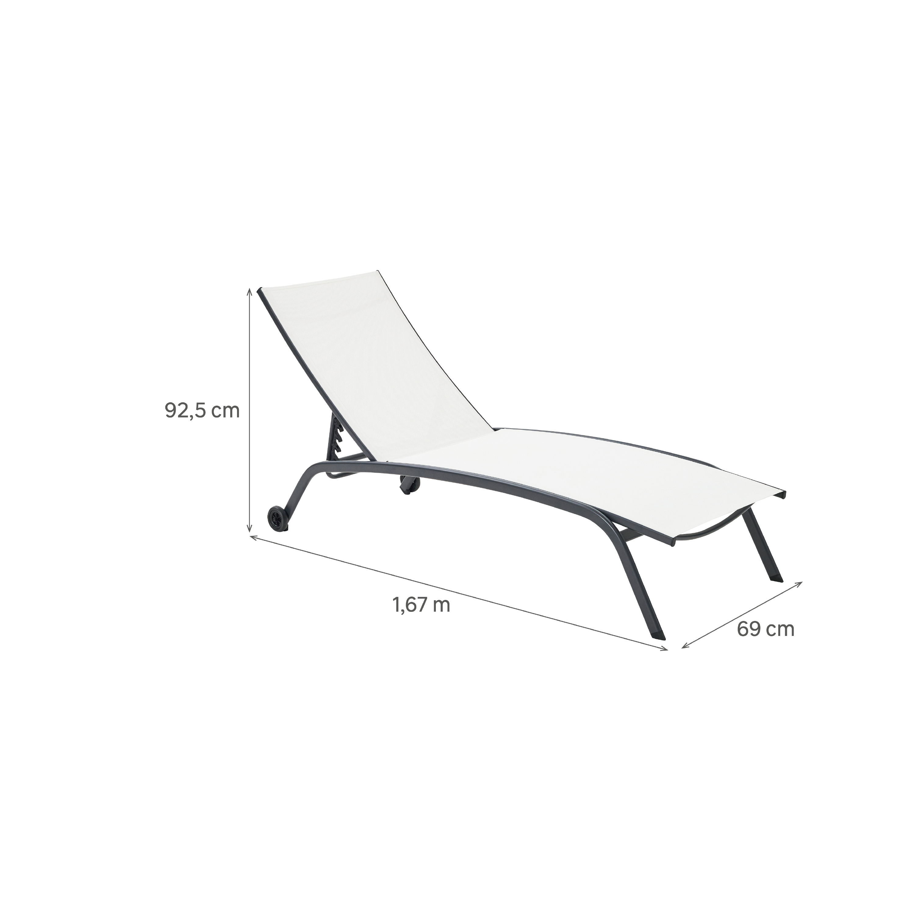 Bain de soleil RIVERA 4 positions blanc - 5