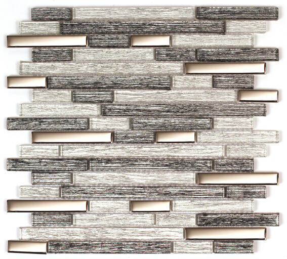 10er Carton Carreaux de Mosaique Pâte de Verre Noir Cuivre Irisé