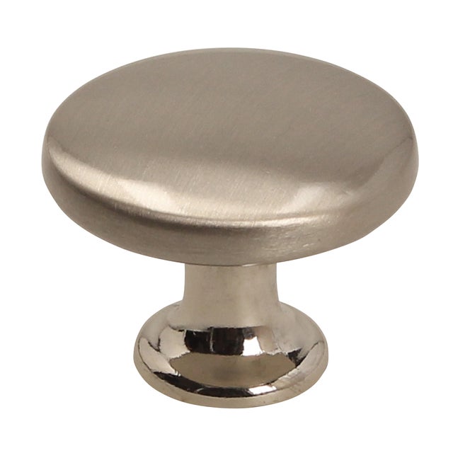 Bouton de porte alliage zinc et aluminium finition nickel brossé diam. 30 mm - GG17