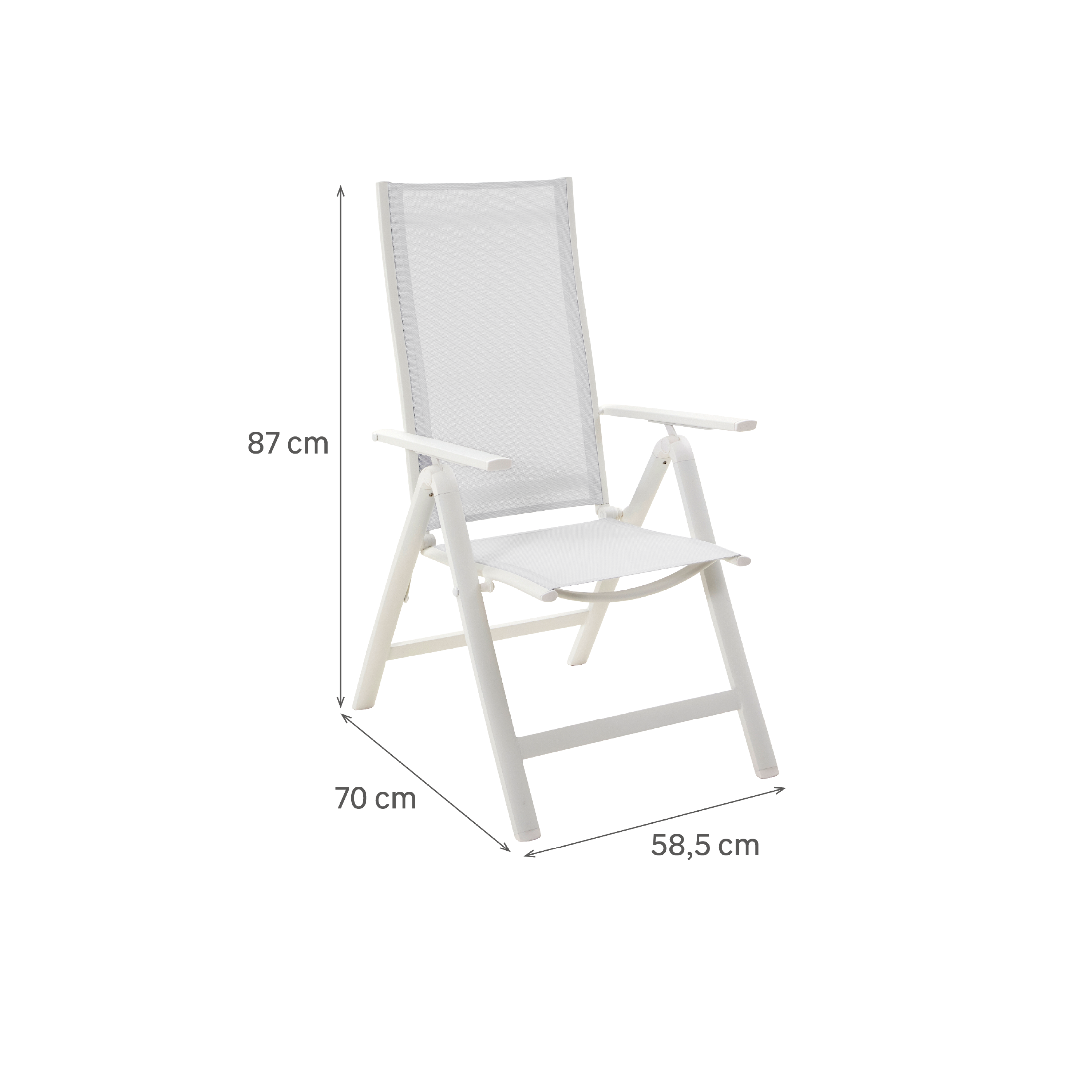 Lot de 2 fauteuils multipositions NATERIAL Odyssea en aluminium blanc - 4