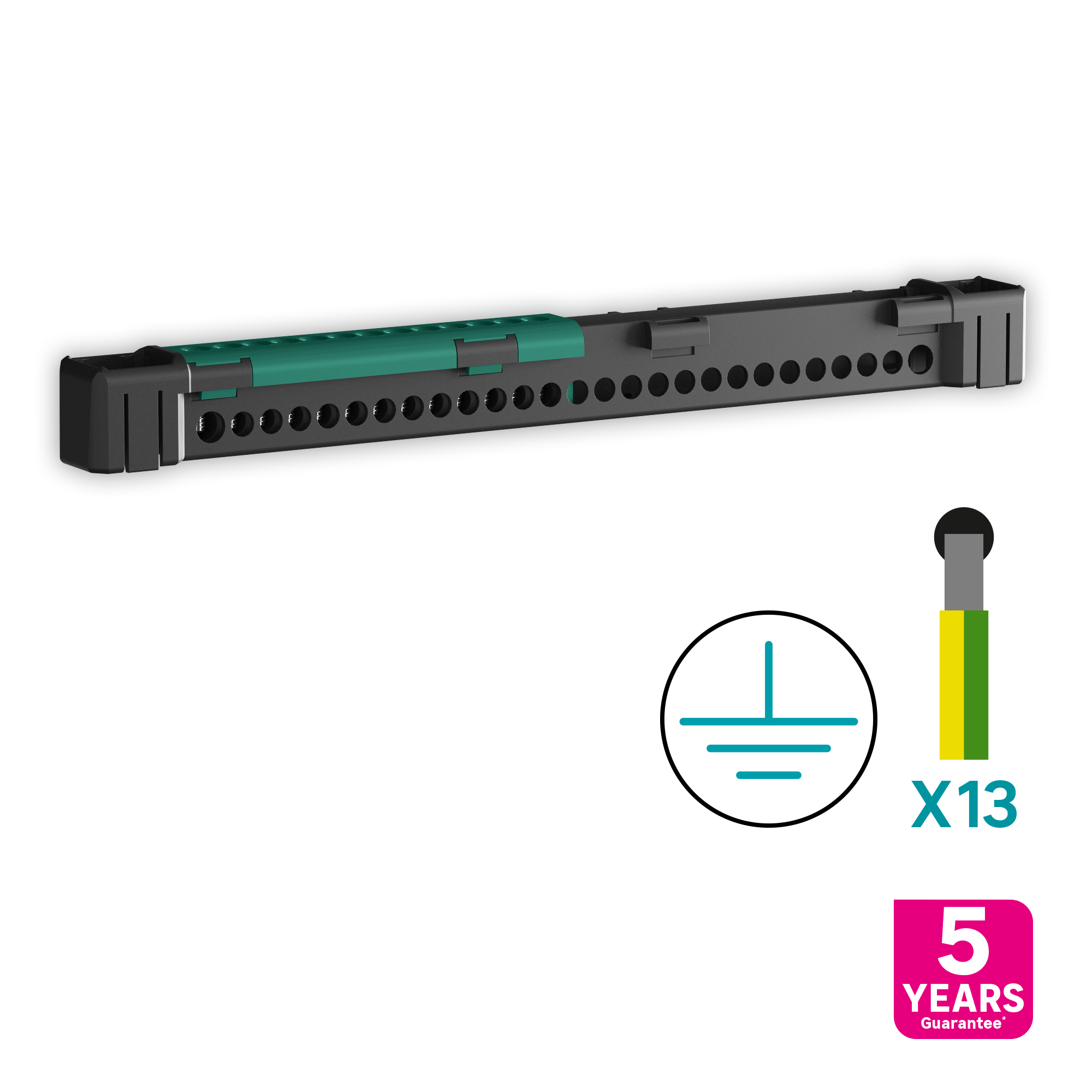 Bornier terre LEXMAN 13 connexions - 2