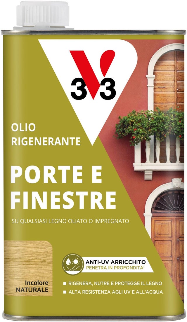 Olio per legno da esterno a con solvente V33 Porte e finestre incolore opaco 0.5 lt
