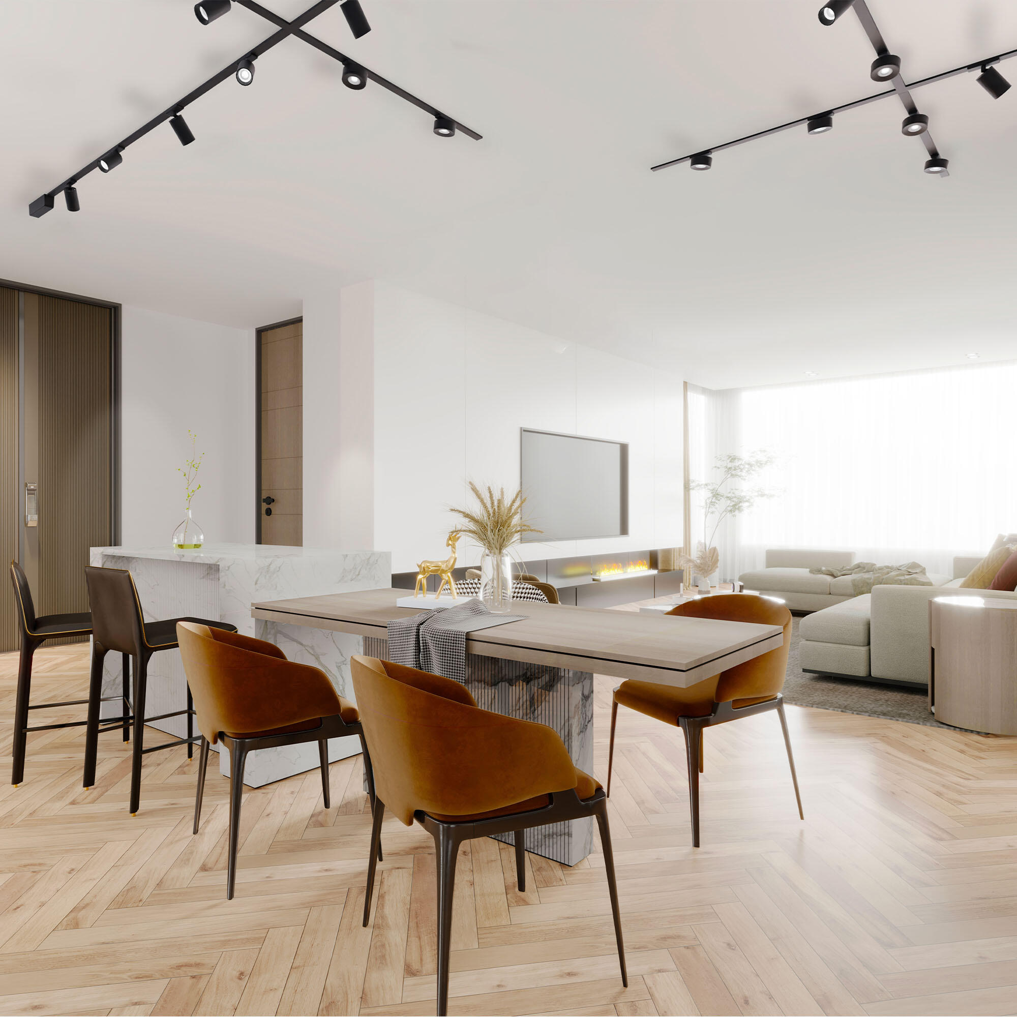 Złączka szynowa kwadratowa czarna Inspire - 4