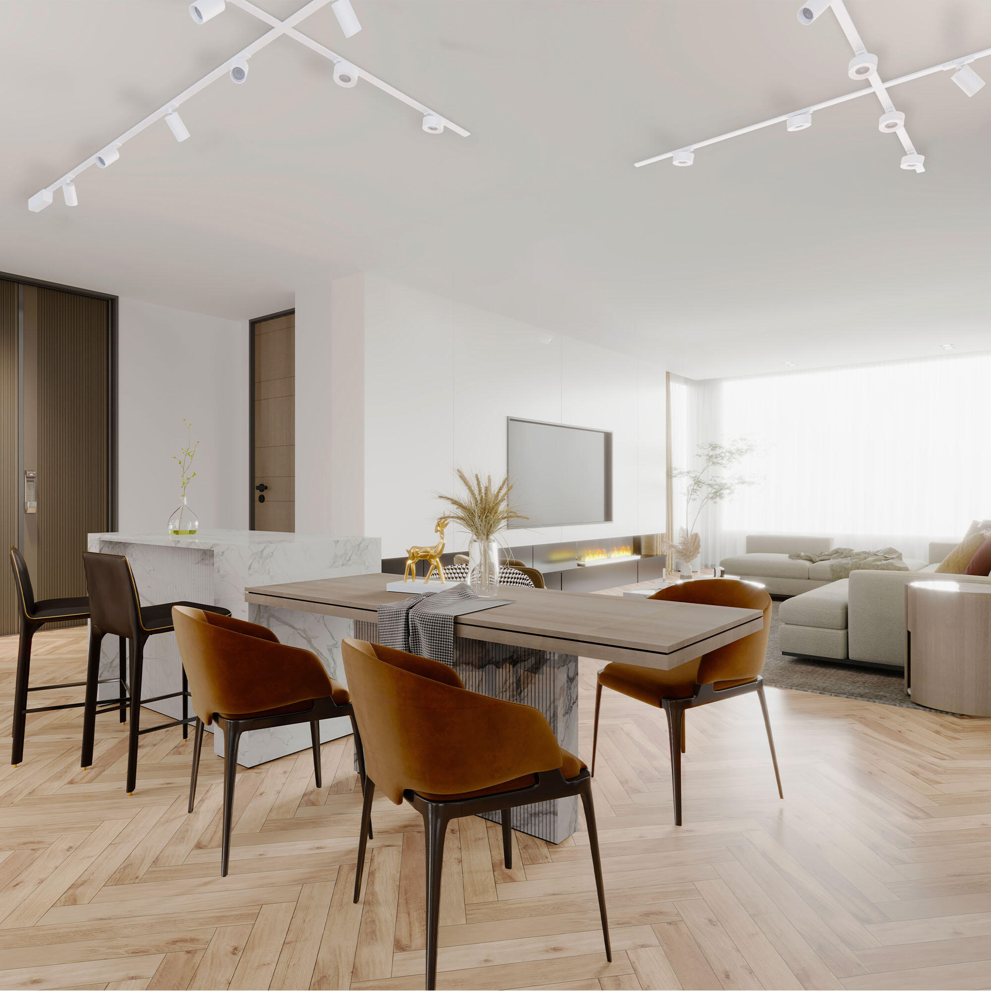 Złączka szynowa kwadratowa biała Inspire - 4